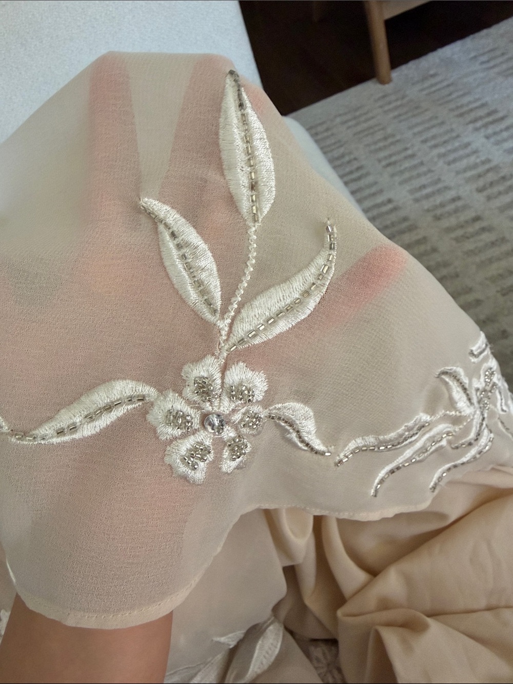 BHLDN Belize Embroidered A-Line Long-Sleeve V-Neck Gown - Picture 7 of 14